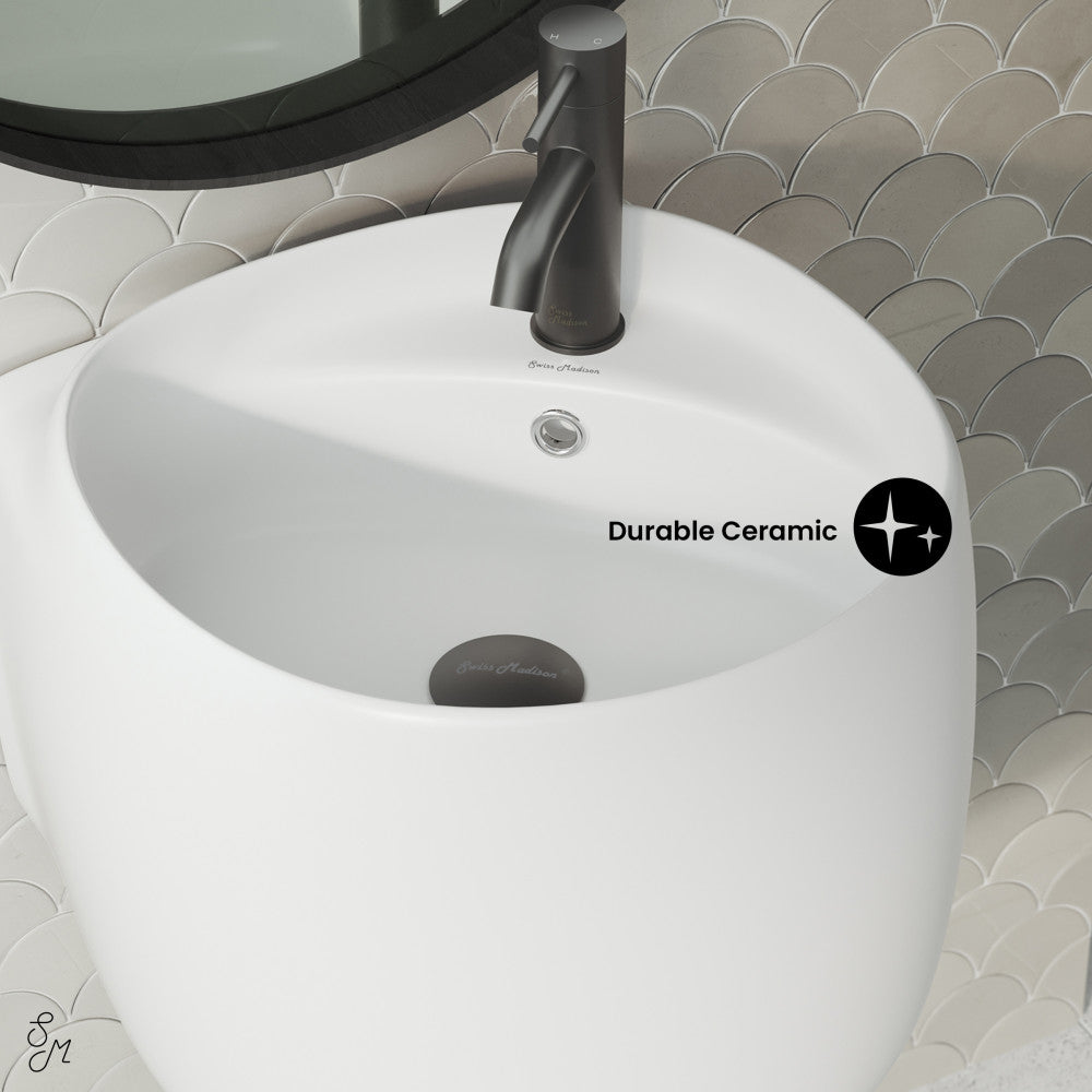 Swiss Madison Ivy Wall-Mount Sink in Matte White