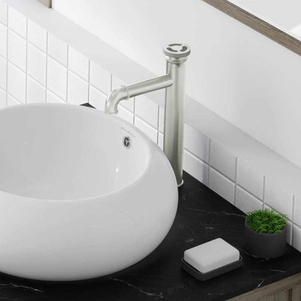Swiss Madison Avallon Single Hole, Single-Handle Wheel, High Arc Bathroom Faucet in Brushed Nickel