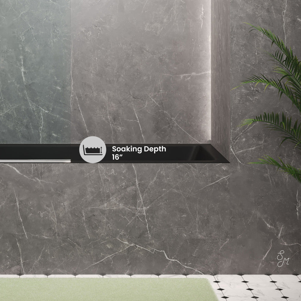 Swiss Madison Voltaire 60" x 30" Left-Hand Drain Alcove Bathtub in Matte Black