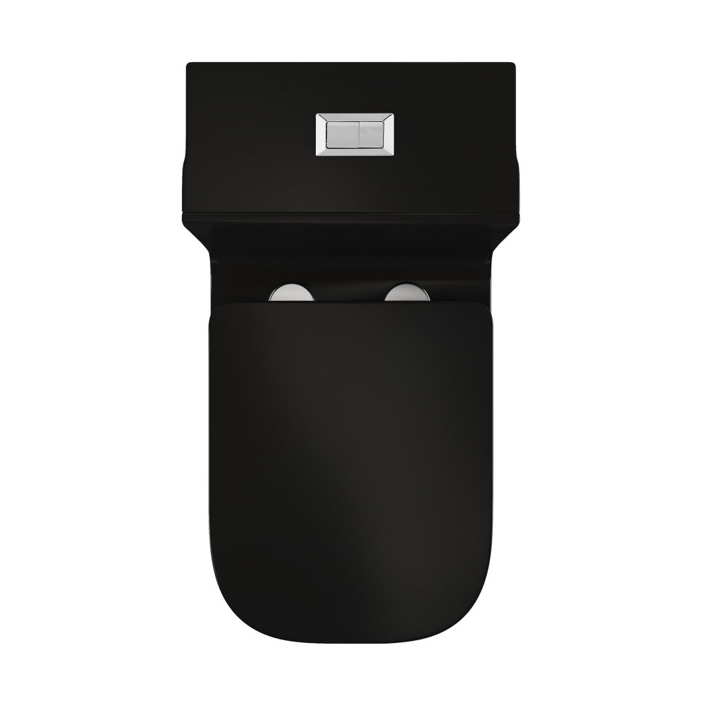 Swiss Madison Concorde One Piece Square Toilet Dual Flush in Glossy Black 1.1/1.6 gpf