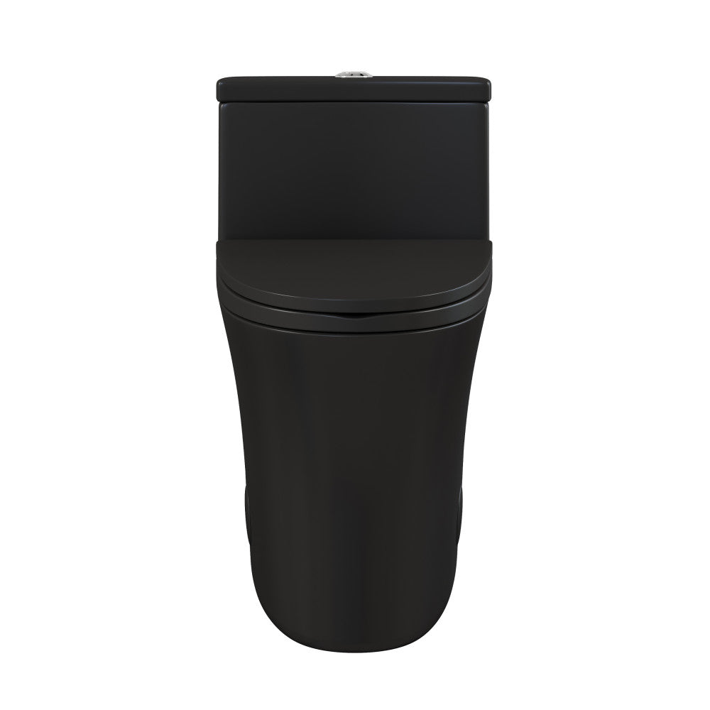 Swiss Madison Bastille One-Piece 12" Rough-in 1.1/1.6 GPF Dual Top Flush Elongated Toilet in Matte Black