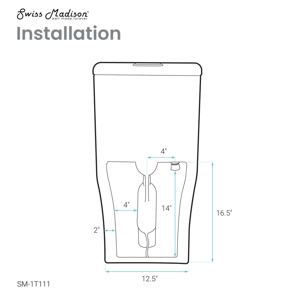 Swiss Madison Burdon One-Piece Elongated Toilet Vortex Dual-Flush 1.1/1.6 gpf