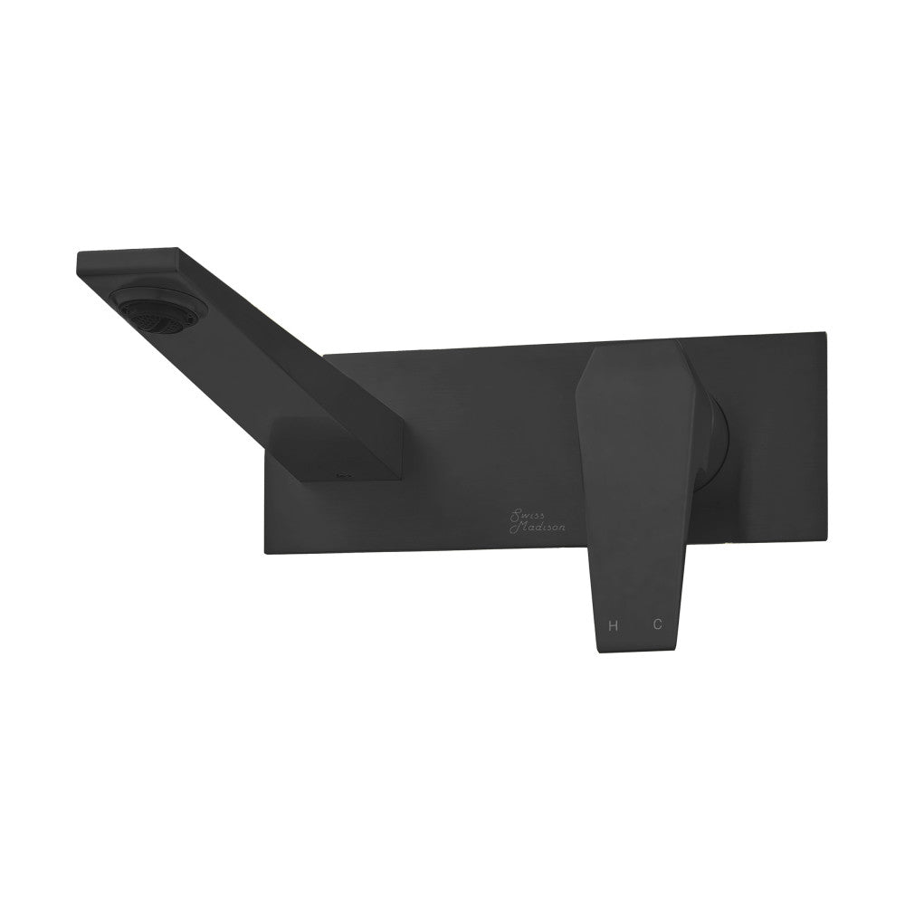 Swiss Madison Voltaire Single-Handle, Wall-Mount, Bathroom Faucet in Matte Black