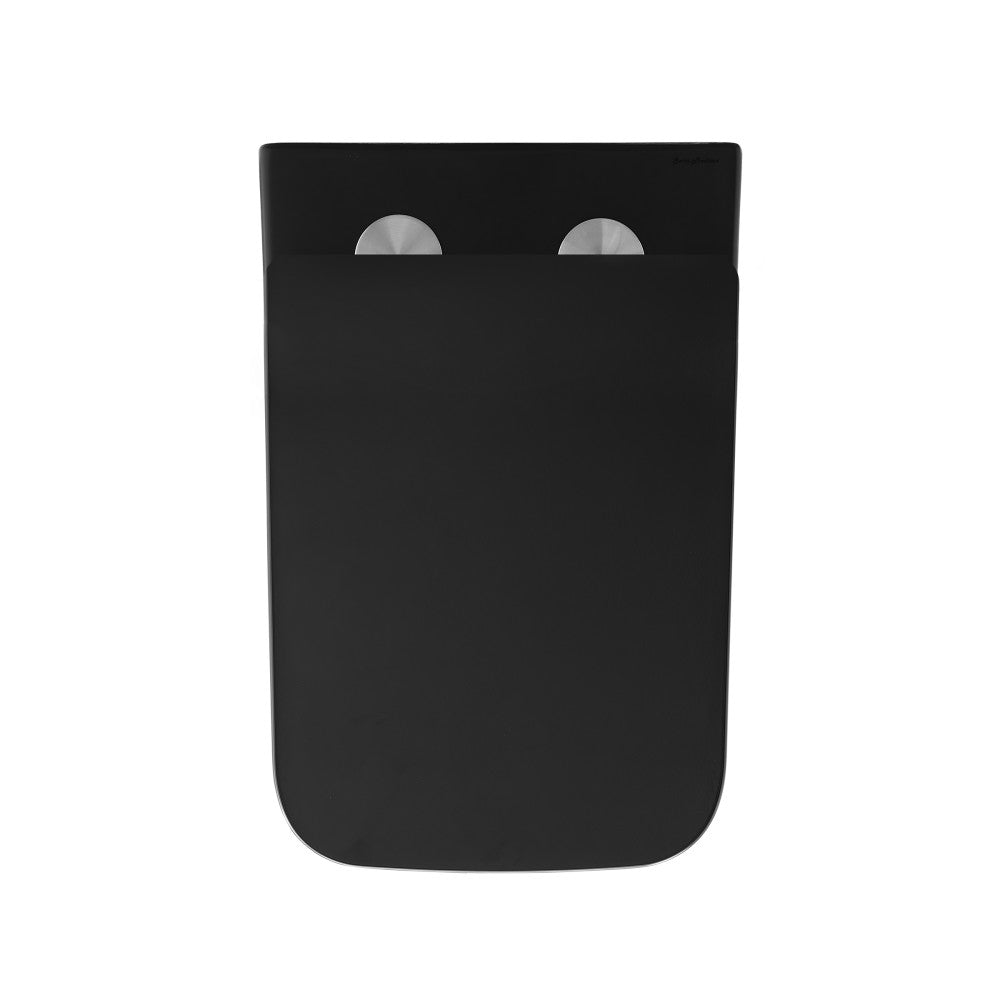 Swiss Madison Carre Back-to-Wall Elongated Toilet Bowl in Matte Black