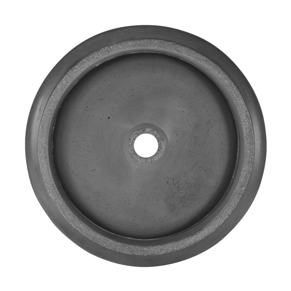 Swiss Madison Lisse 17.5" Round Concrete Vessel Bathroom Sink in Dark Grey