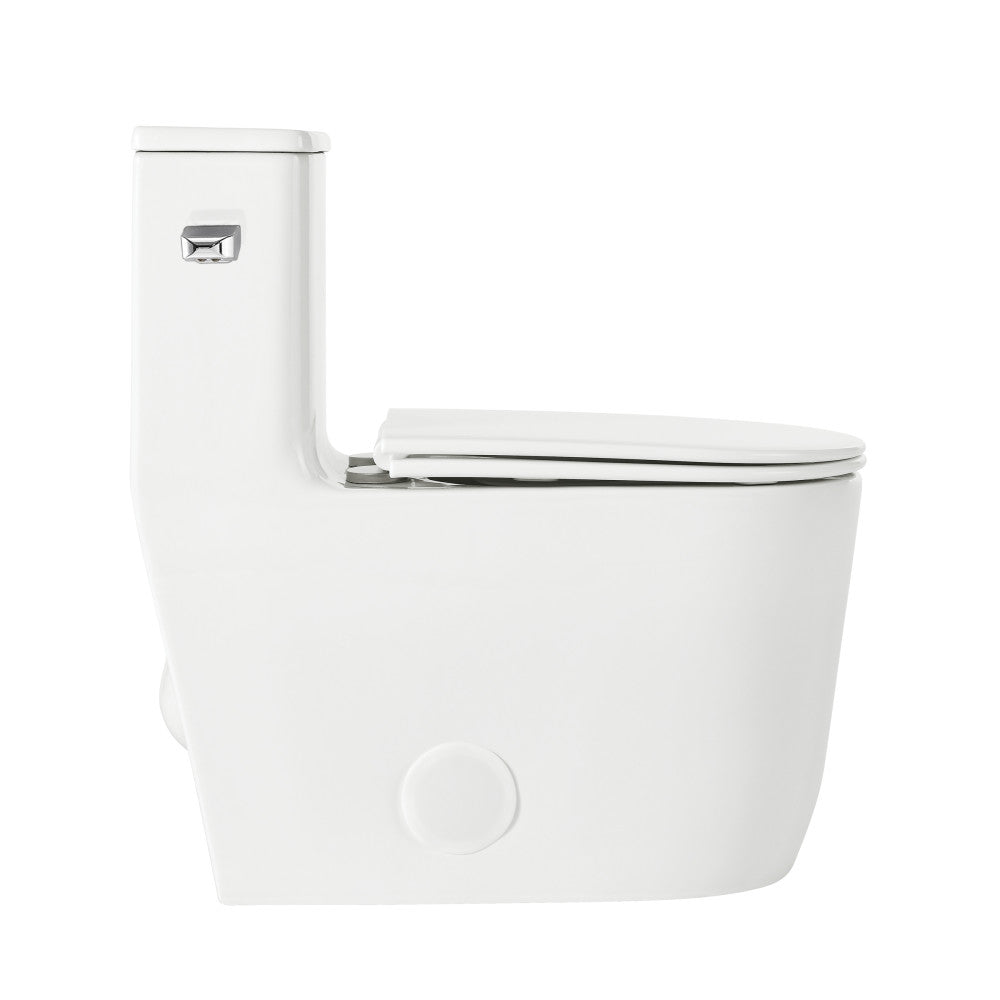 Swiss Madison Liberte One-Piece 12" Rough-in 1.28 GPF Left-Hand Flush Elongated ADA Toilet in Glossy White