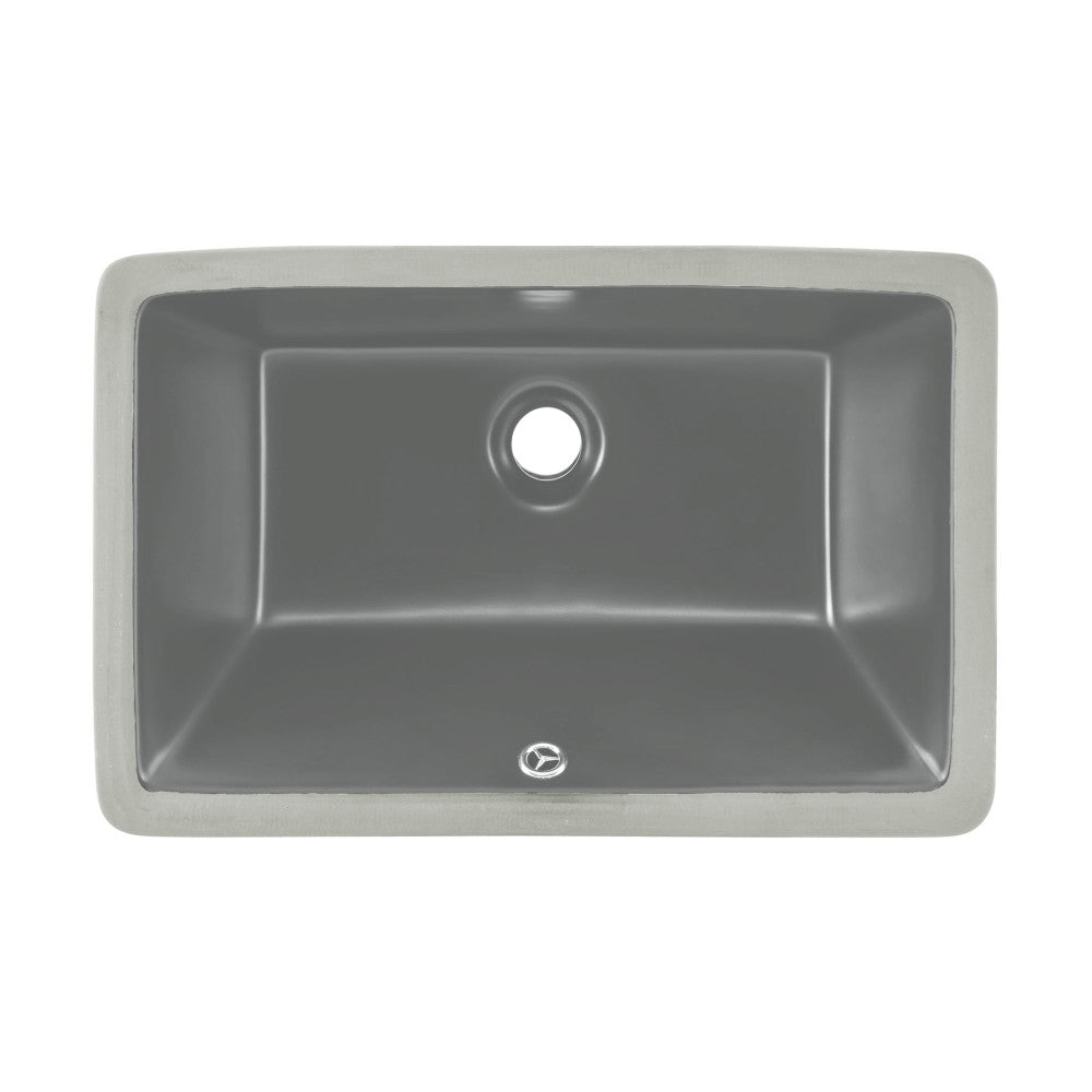 Swiss Madison Voltaire 21" Rectangular Ceramic Undermount Bathroom Sink in Matte Gray