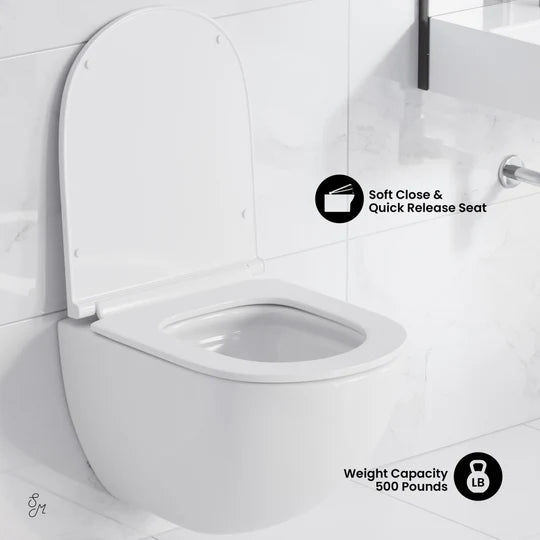 Swiss Madison Swiss Madison Well Made Forever SM-WK449-01W - St. Tropez Wall Hung Toilet Bundle, Glossy White