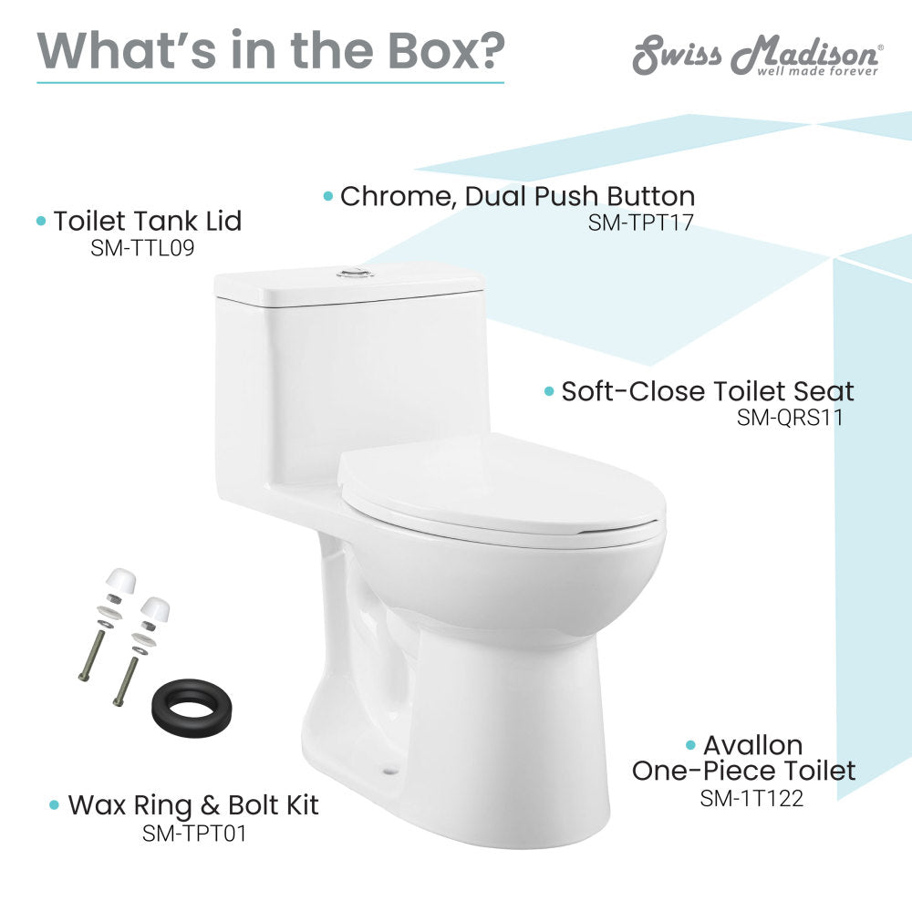 Swiss Madison Avallon One-Piece Elongated Dual Flush-Toilet 1.1/1.6 gpf