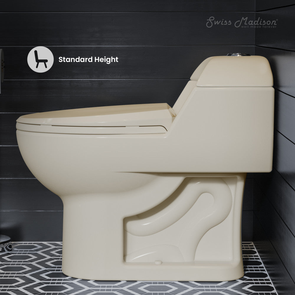 Swiss Madison Chateau One-Piece Elongated Dual-Flush Toilet in Bisque 1.1/1.6 gpf