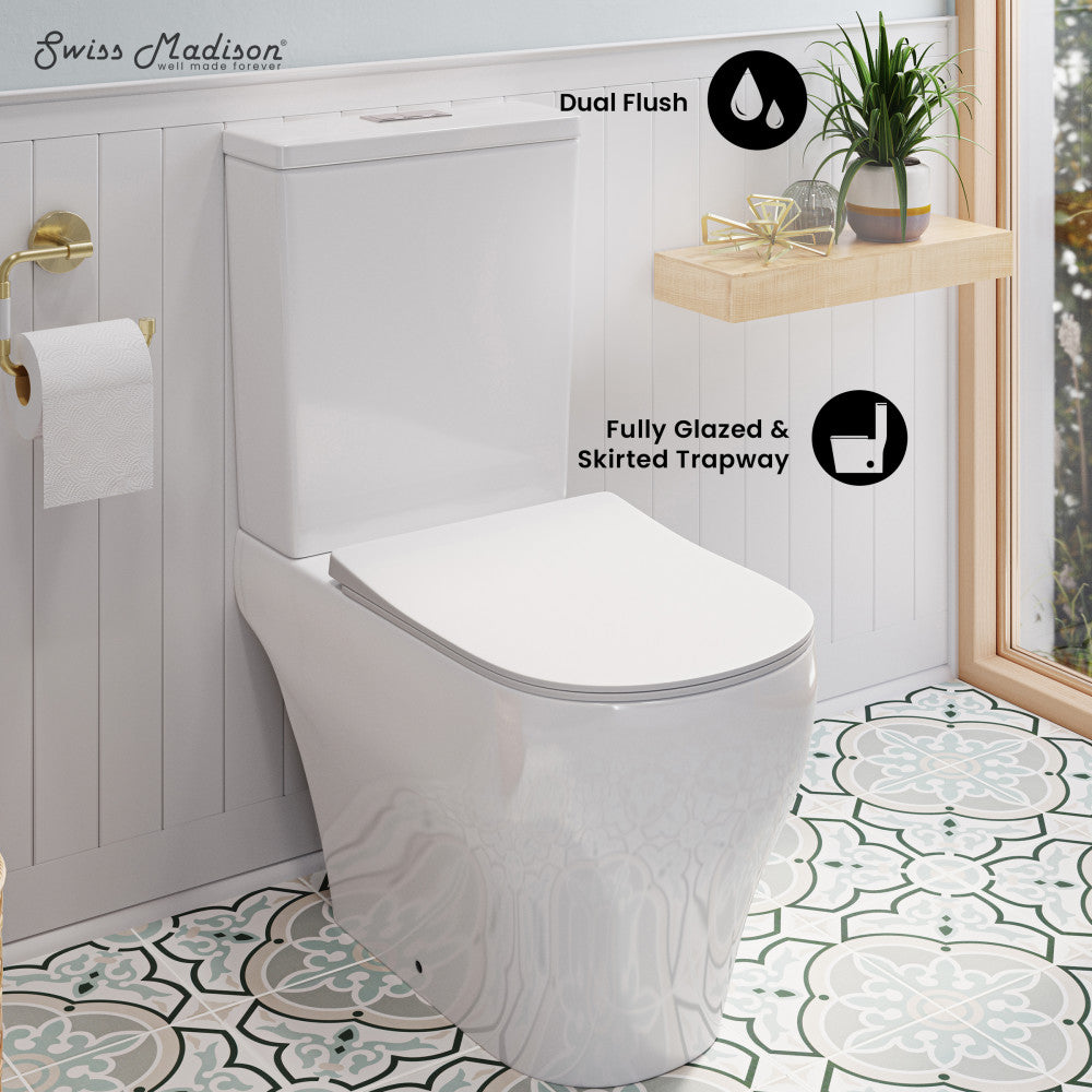 Swiss Madison Lune Two-Piece Elongated Toilet Dual-Flush 1.1/1.6 gpf