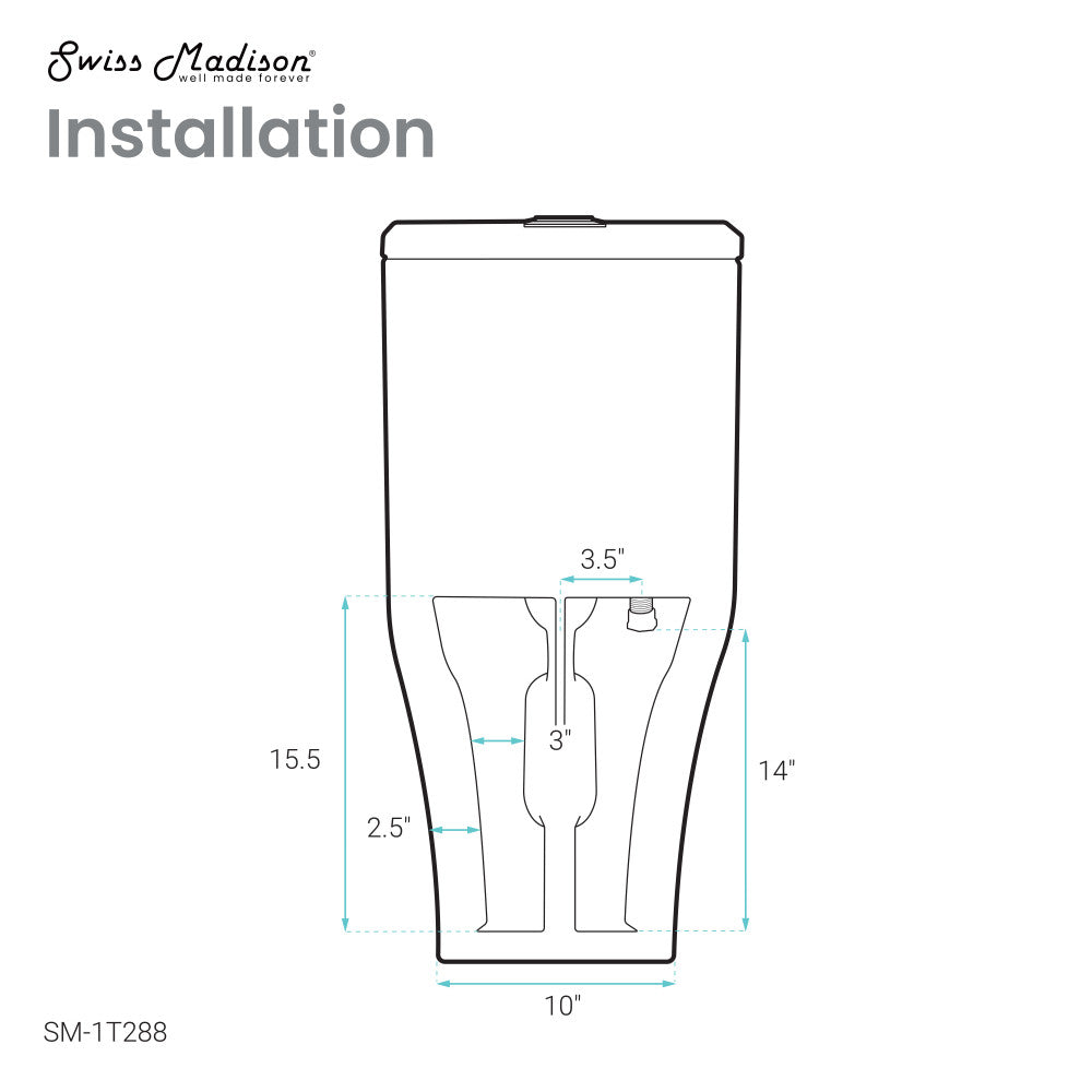 Swiss Madison Eclair One-Piece Square Toilet Dual-Flush 0.8/1.28 gpf