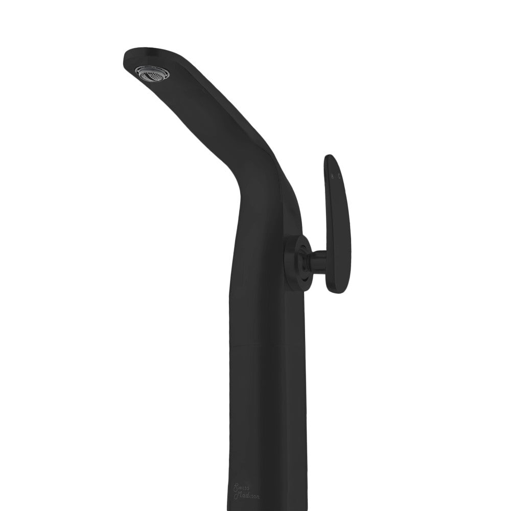 Swiss Madison Chateau Single Hole, Single-Handle, High Arc Bathroom Faucet in Matte Black