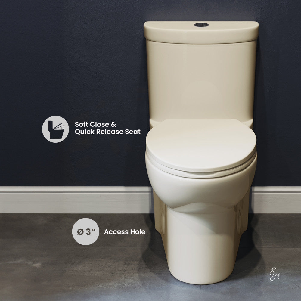 Swiss Madison Sublime One-Piece Elongated Dual-Flush Toilet in Bisque 1.1/1.6 gpf