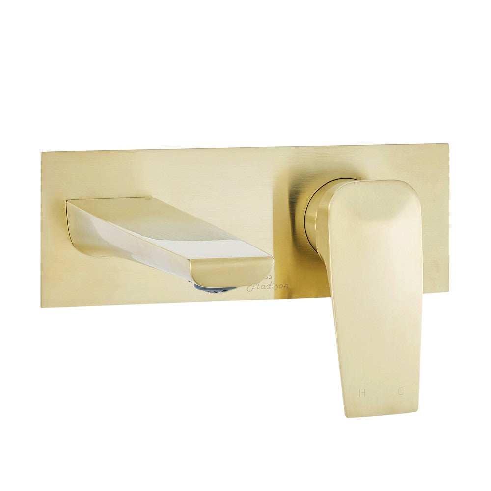 Swiss Madison Monaco Single-Handle, Wall-Mount, Bathroom Faucet in Brushed Gold
