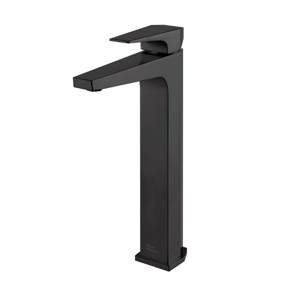 Swiss Madison Voltaire Single Hole, Single-Handle, High Arc Bathroom Faucet in Matte Black