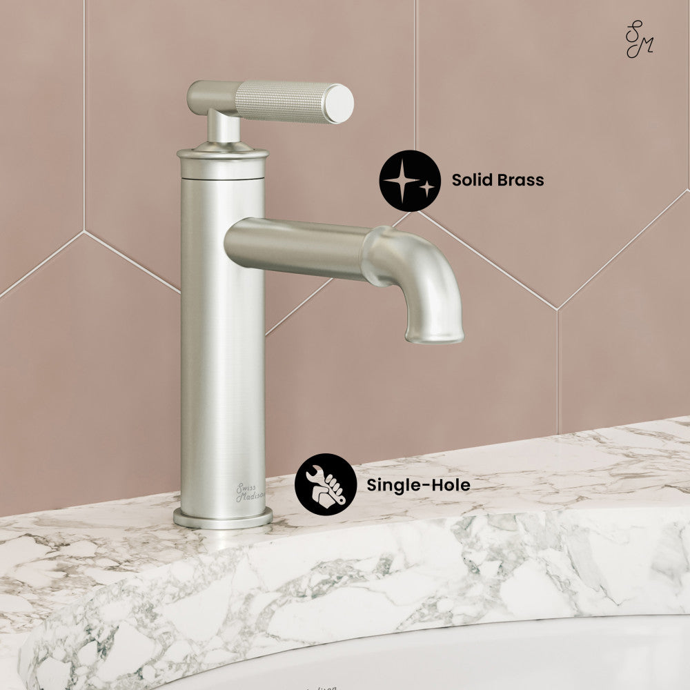 Swiss Madison Avallon Single Hole, Single-Handle Sleek, Bathroom Faucet in Brushed Nickel