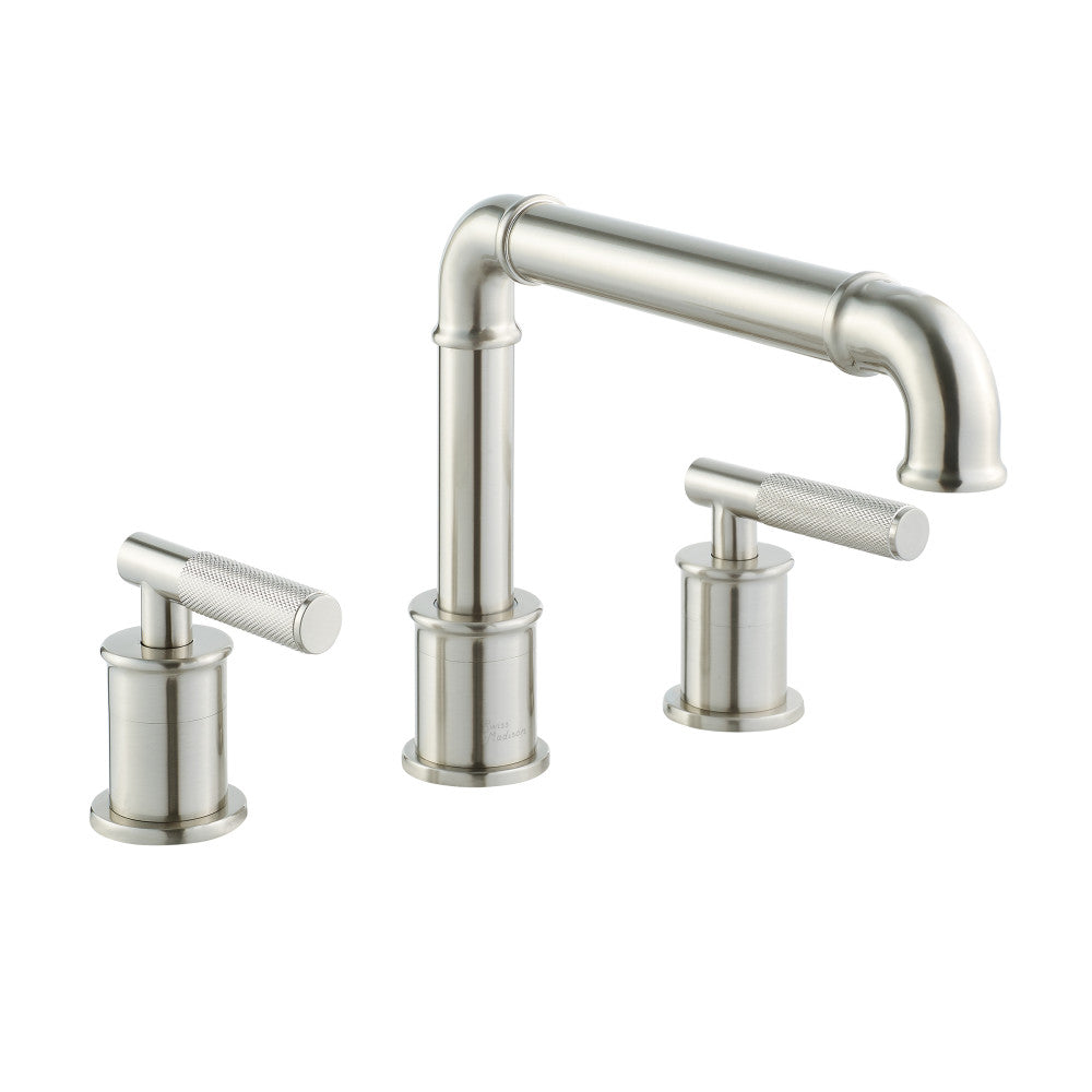 Swiss Madison Avallon 8 in. Widespread, Sleek Handle, Bathroom Faucet in Brushed Nickel