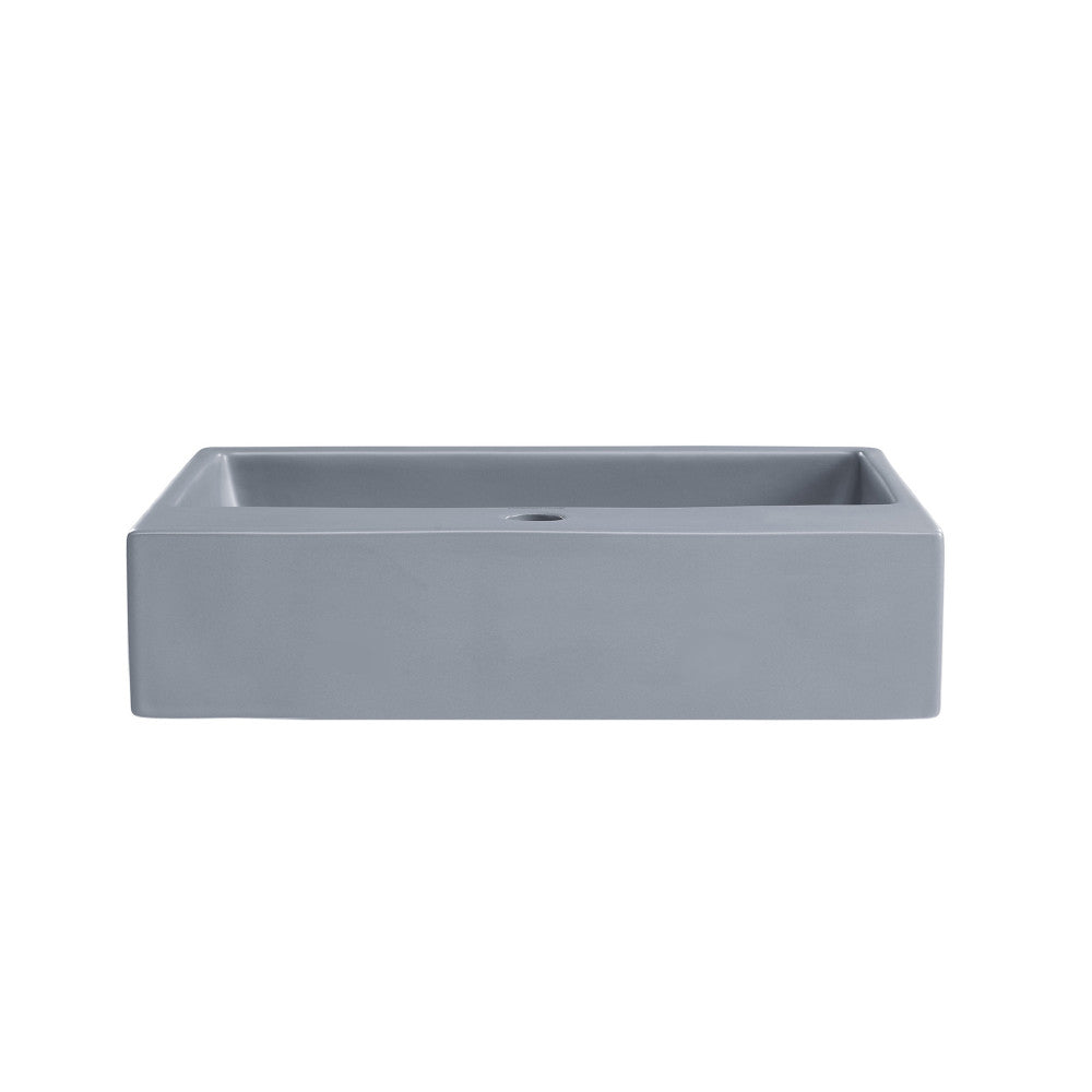 Swiss Madison Claire 20" Rectangle Ceramic Vessel Sink in Matte Grey