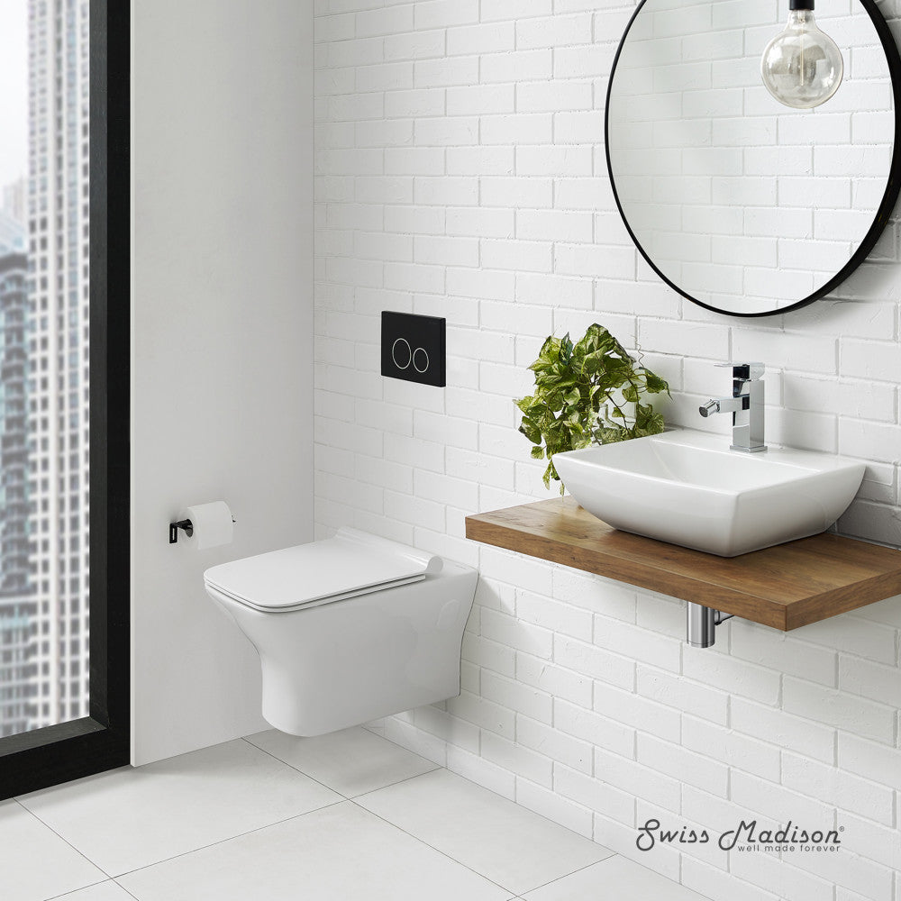 Swiss Madison Carre Wall-Hung Elongated Toilet Bowl