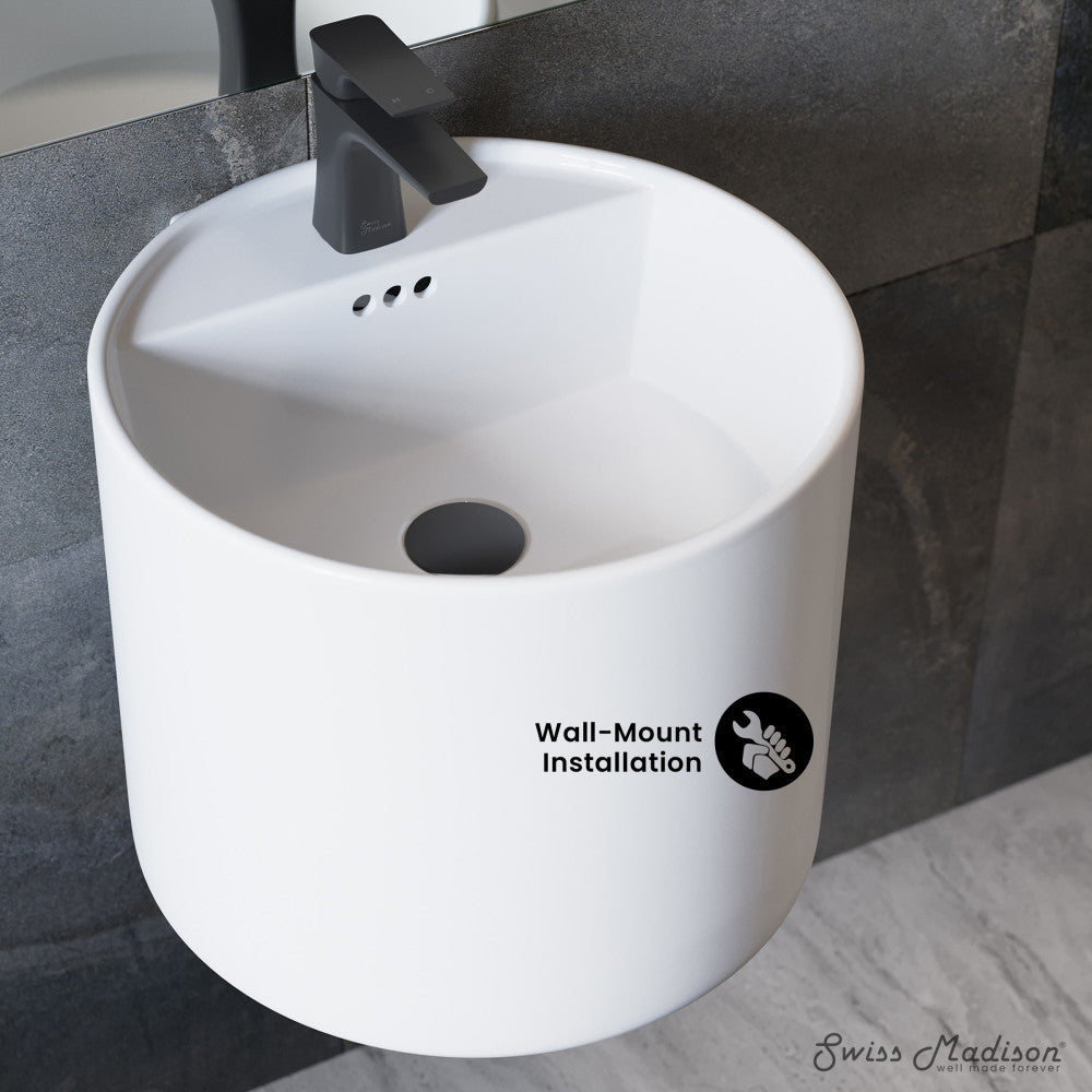 Swiss Madison Monaco 18" Round Wall-Mount Bathroom Sink