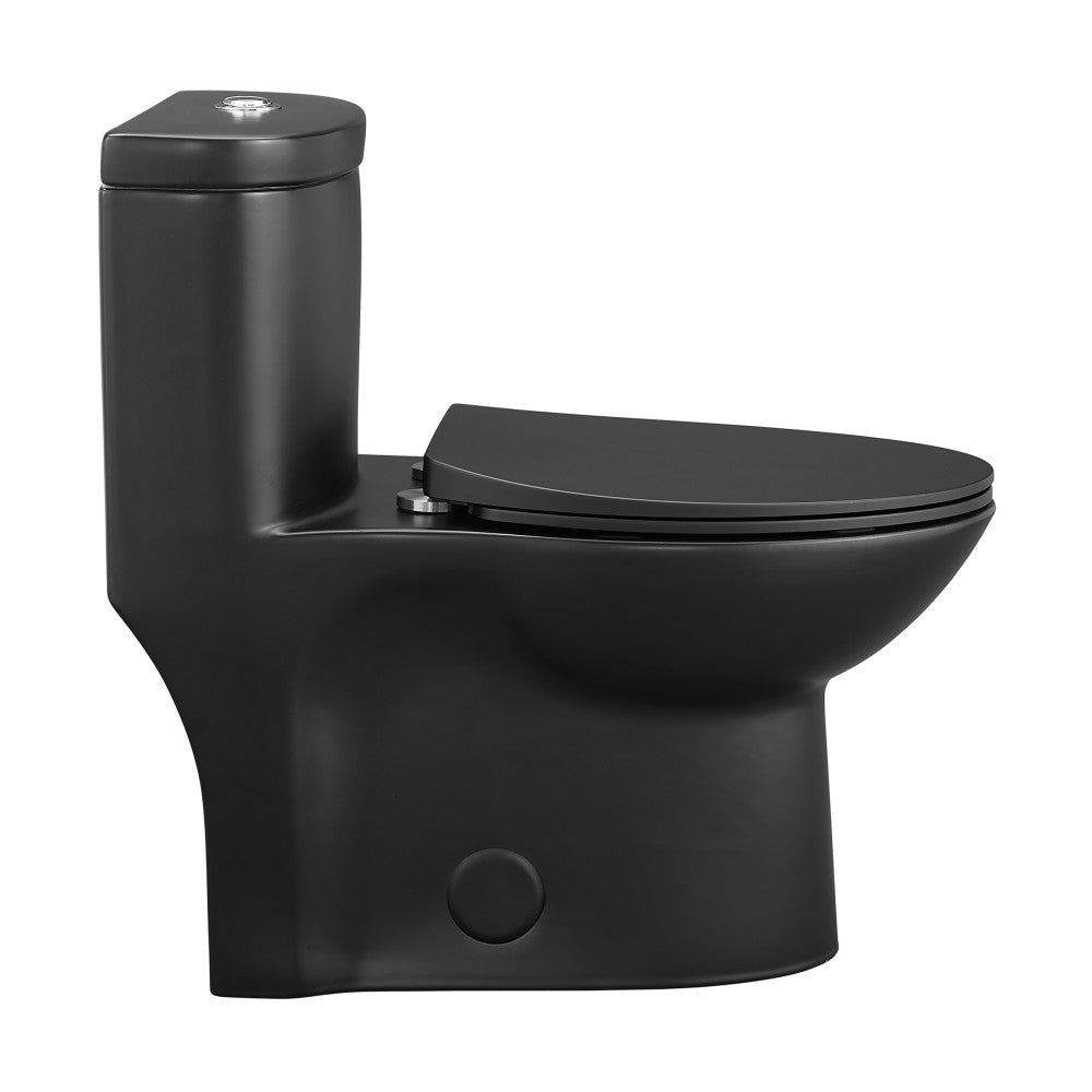 Swiss Madison Sublime One-Piece Elongated Toilet Dual-Flush in Matte Black 1.1/1.6 gpf