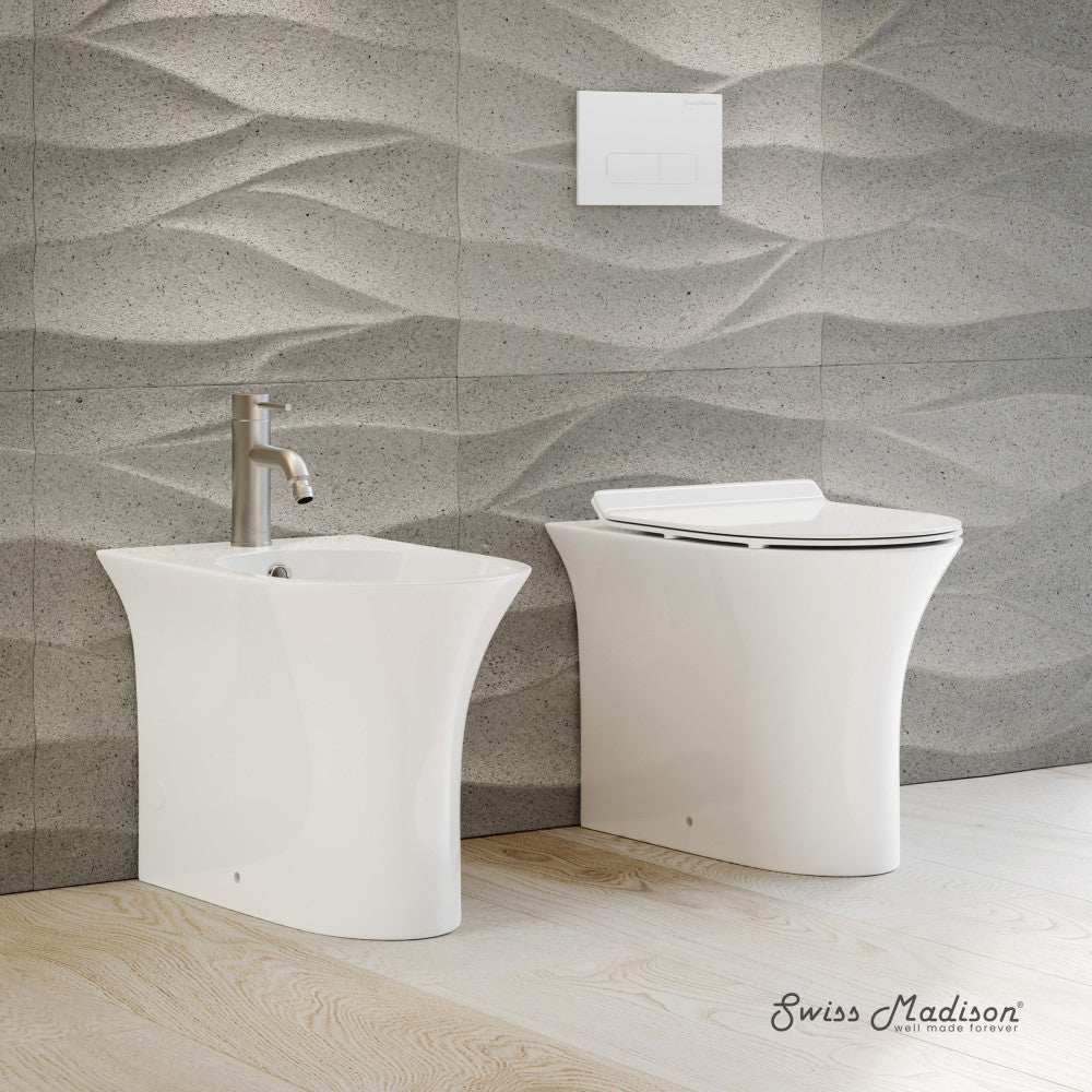 Swiss Madison Cascade Back-to-Wall Elongated Toilet Bowl
