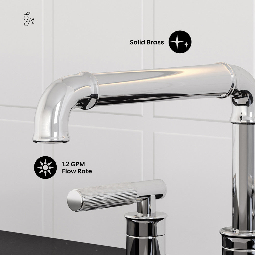 Swiss Madison Avallon 8 in. Widespread, Sleek Handle, Bathroom Faucet in Chrome