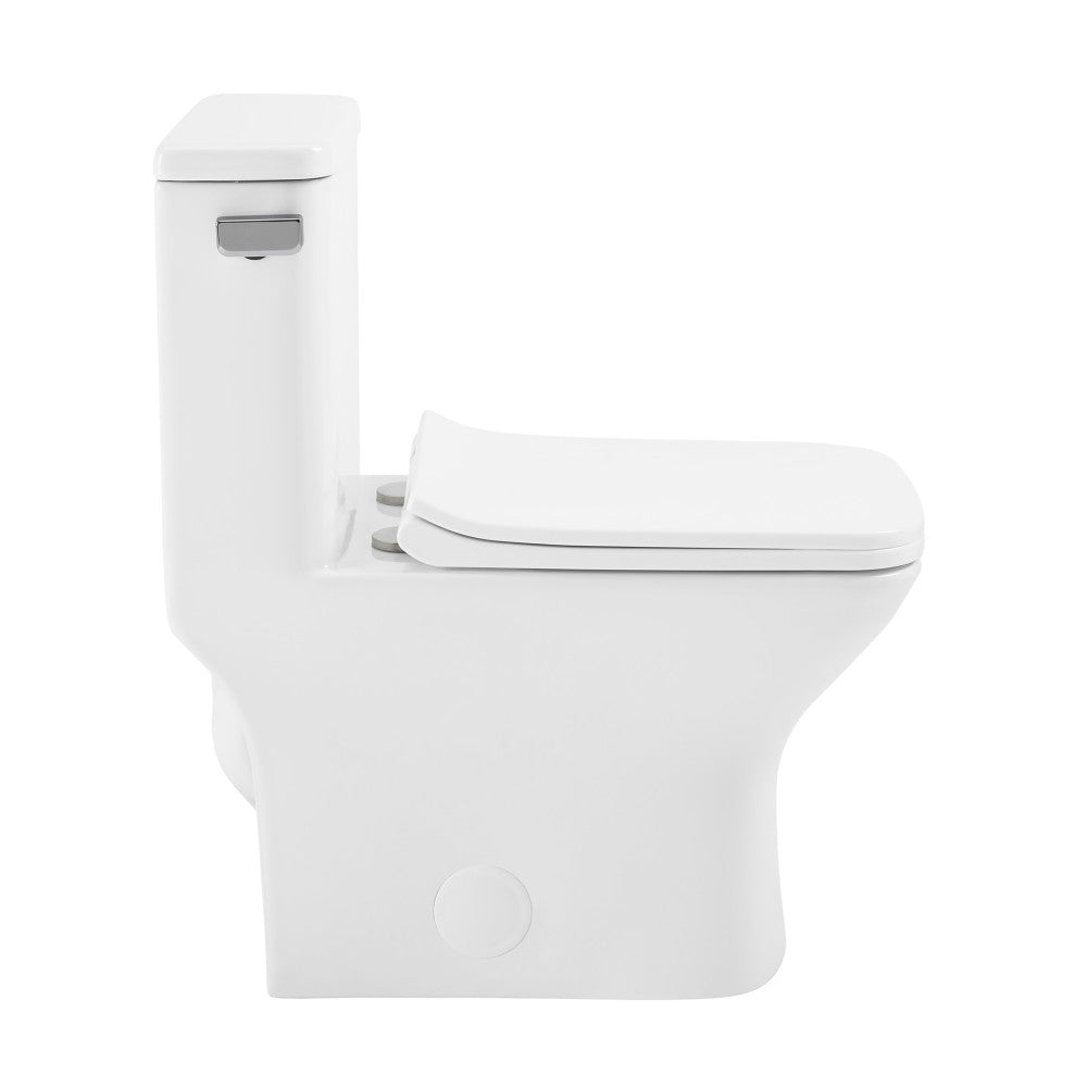 Swiss Madison Carre One Piece Square Toilet Left Side Flush, 10" Rough-In 1.28 gpf