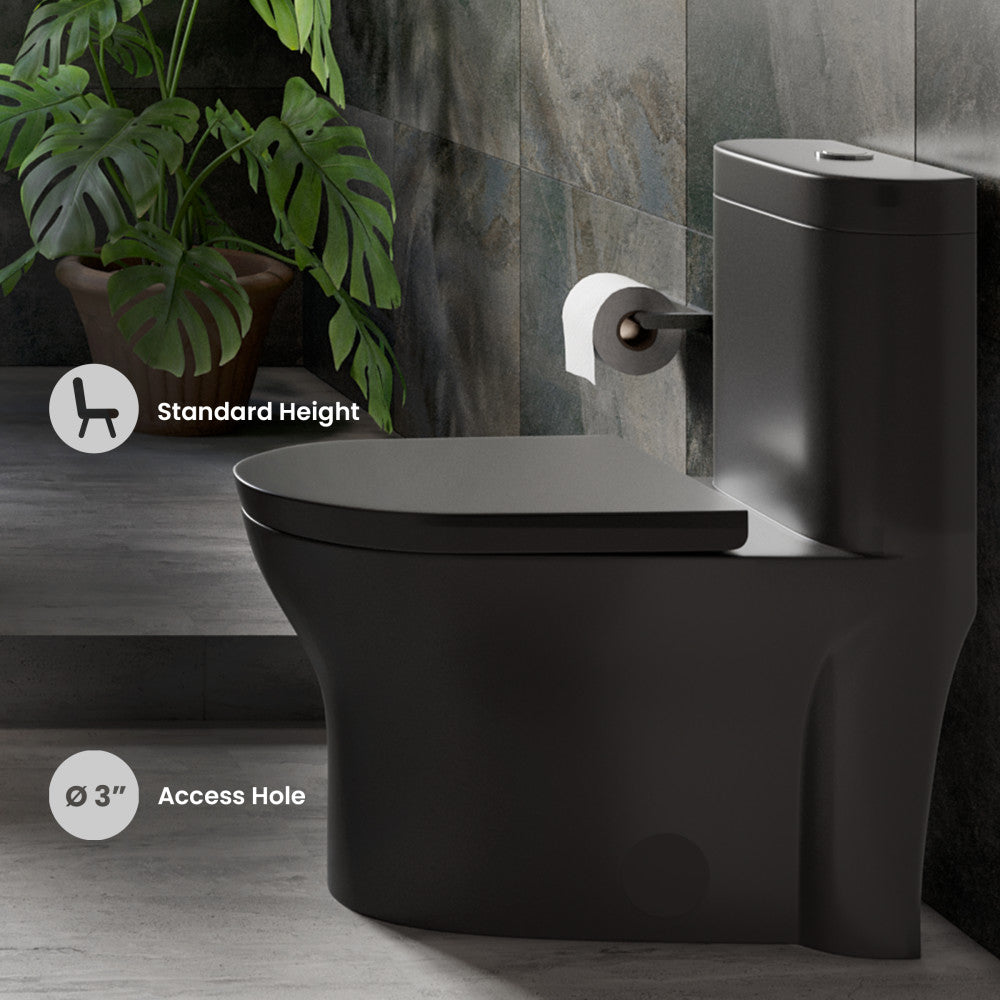 Swiss Madison Monaco One-Piece Elongated Toilet Dual-Flush, Matte Black 1.1/1.6 gpf
