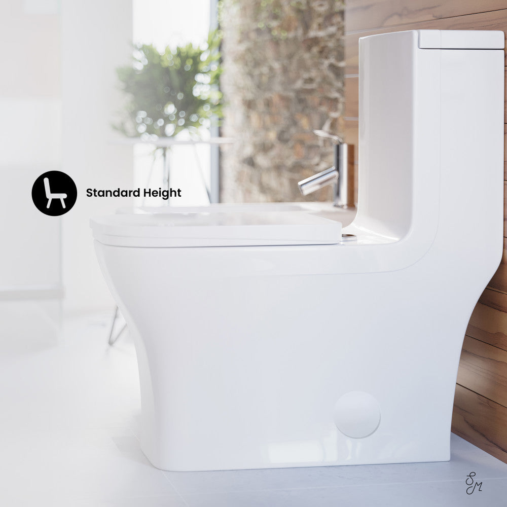 Swiss Madison Concorde One Piece Square Toilet Dual Flush 1.1/1.6 gpf with 10" Rough In