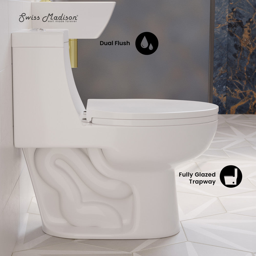 Swiss Madison Avallon One-Piece Elongated Dual Flush-Toilet 1.1/1.6 gpf