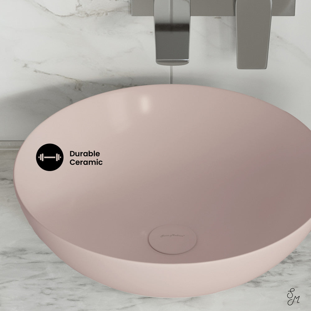 Swiss Madison Classe 16 Color Ceramic Sink in Matte Pink