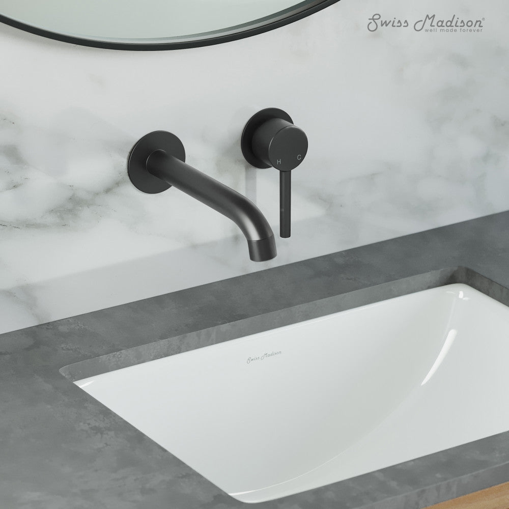 Swiss Madison Ivy Single-Handle Wall Mount Bathroom Faucet in Matte Black