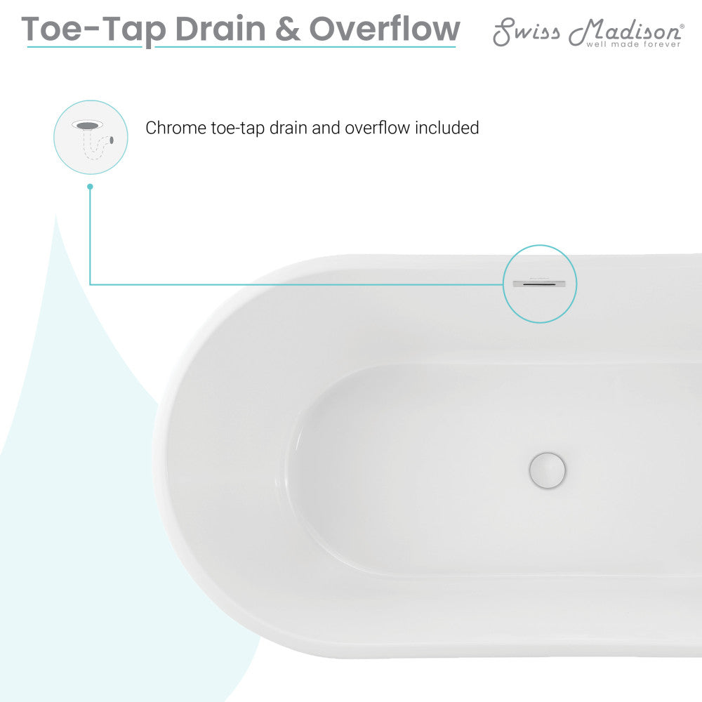 Swiss Madison Claire 60" Freestanding Bathtub
