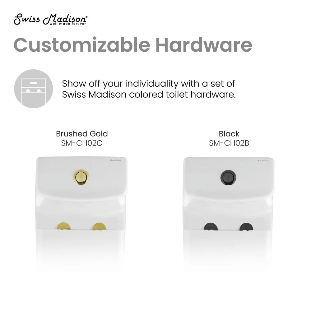 Swiss Madison Ivy One Piece Toilet Dual Vortex™ Flush, Brushed Gold Hardware 1.1/1.6 gpf