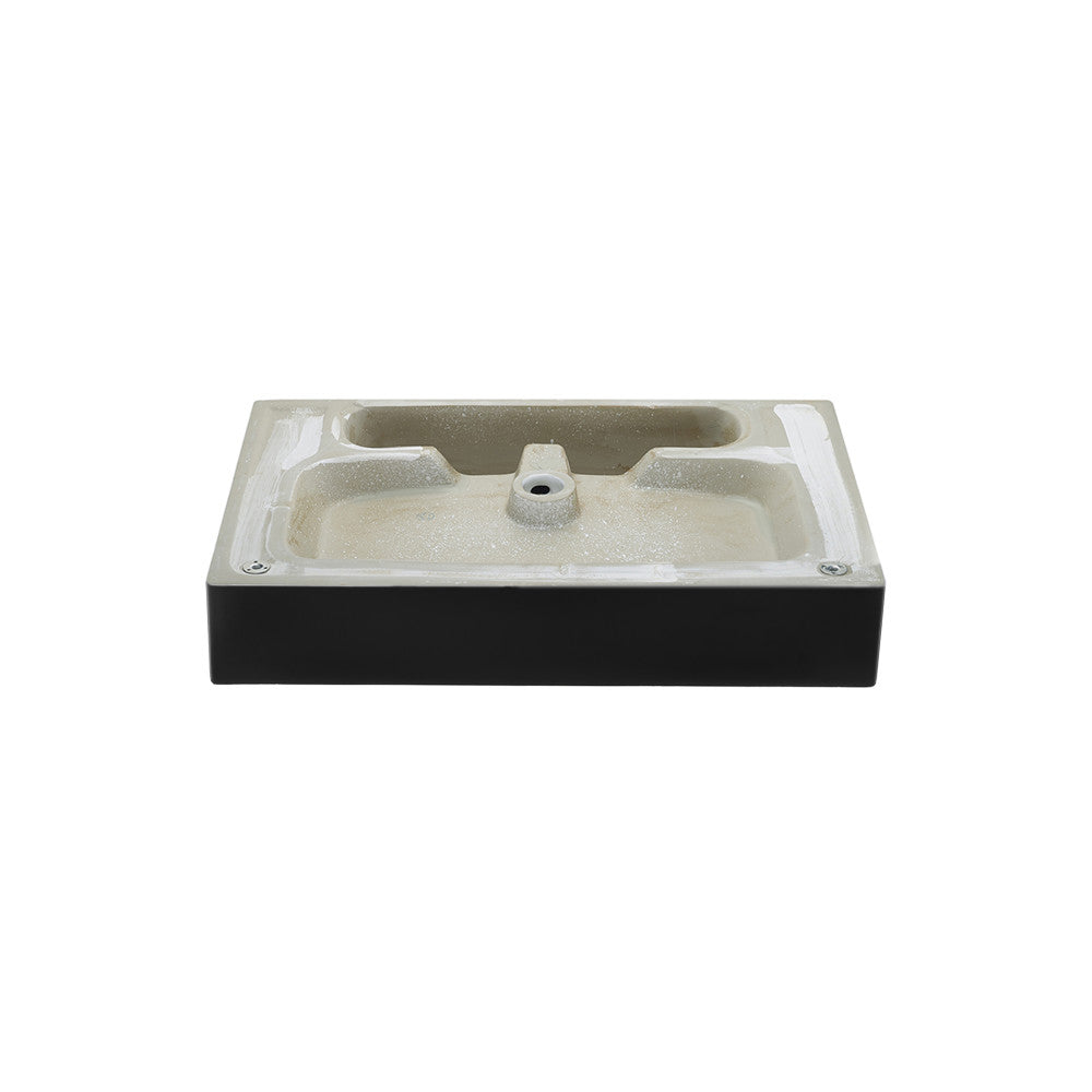 Swiss Madison Claire 24 Ceramic Console Sink Matte Black Basin Matte White Legs