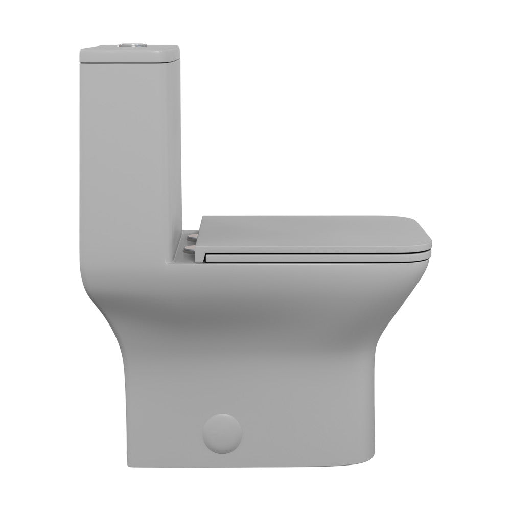Swiss Madison Carre One-Piece Square Toilet Dual-Flush in Matte Grey1.1/1.6 gpf
