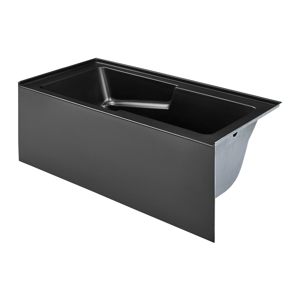 Swiss Madison Voltaire 60" x 30" Right-Hand Drain Alcove Bathtub with Apron in Matte Black