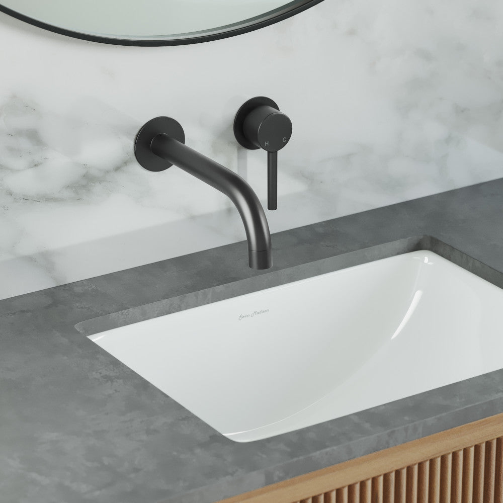 Swiss Madison Ivy Single-Handle Wall Mount Bathroom Faucet in Matte Black