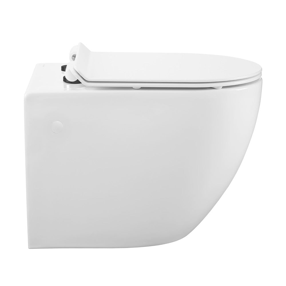 Swiss Madison St. Tropez Wall hung Toilet Bowl, Black Hardware