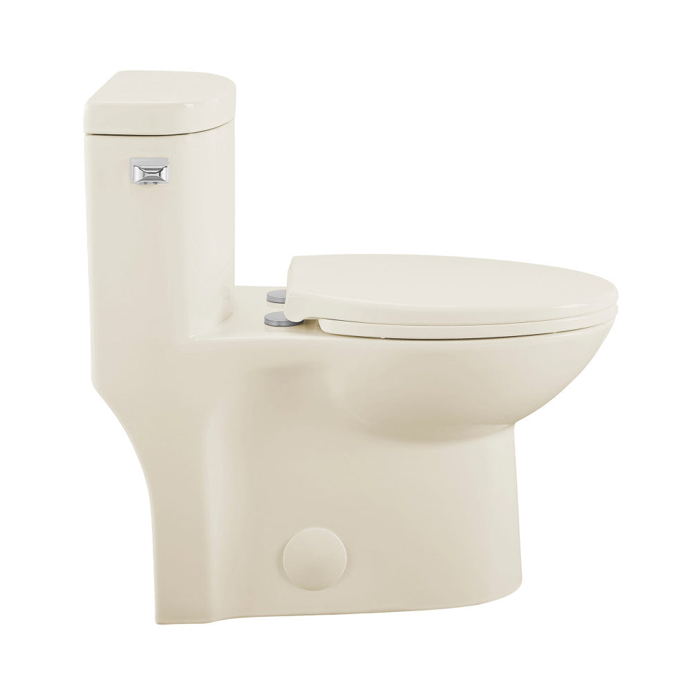 Swiss Madison Sublime One-Piece Elongated Left Side Flush Handle Toilet in Bisque 1.28 gpf