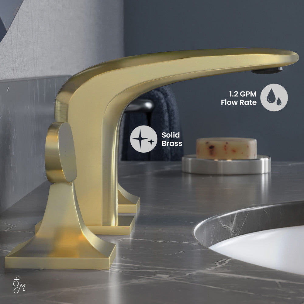 Swiss Madison Chateau 8 in. Widespread, 2-Handle, Bathroom Faucet in Brushed Gold