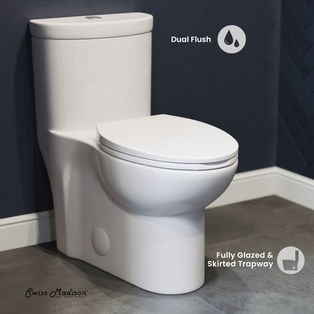 Swiss Madison Sublime One-Piece Elongated Toilet Dual-Flush 1.1/1.6 gpf