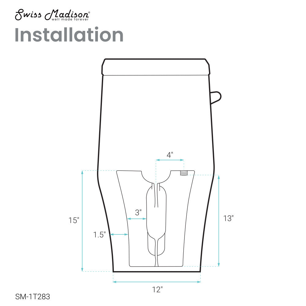 Swiss Madison Ivy One-Piece Toilet Left Side Flush 1.28 gpf