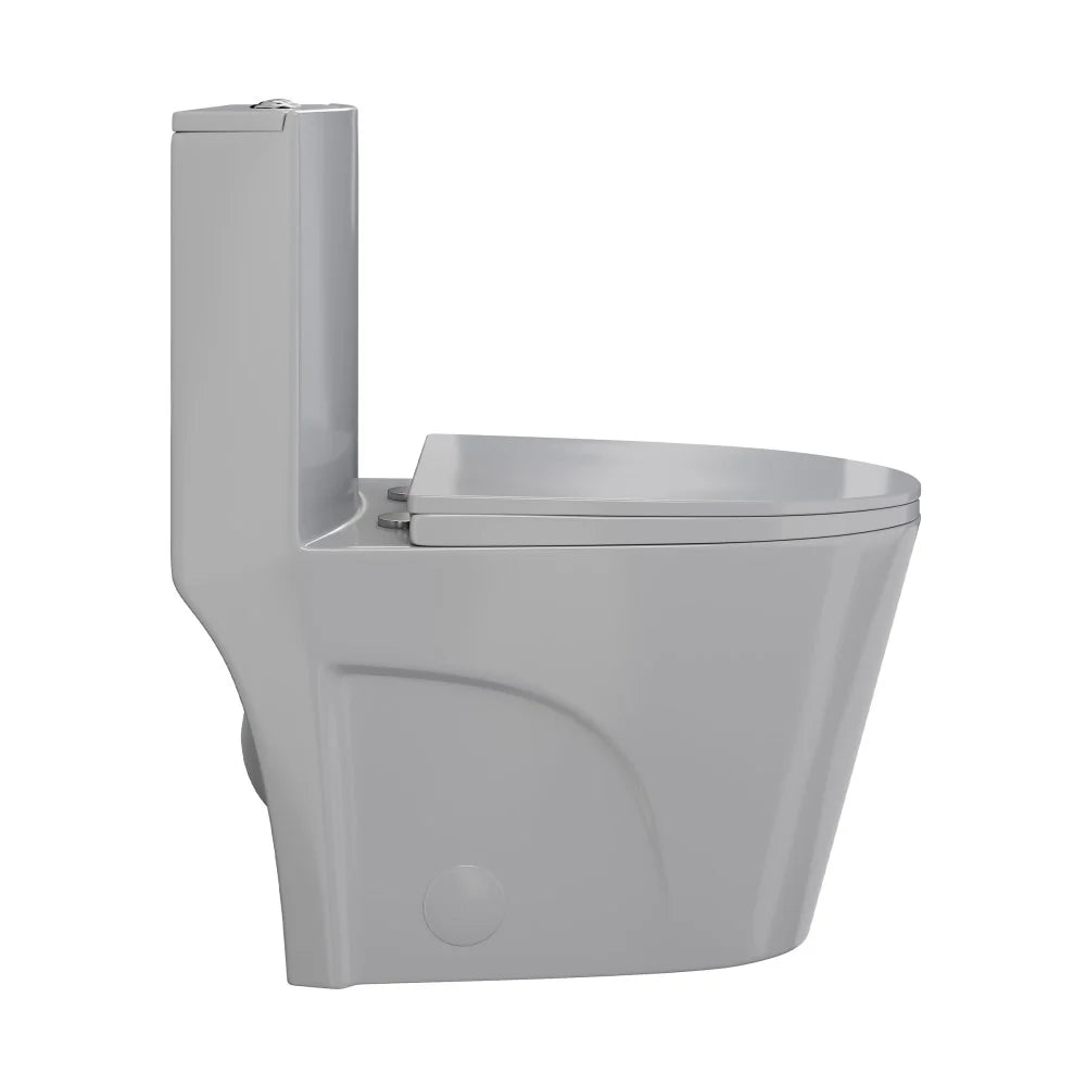 Swiss Madison St. Tropez One-Piece Elongated Toilet Vortex™ Dual-Flush 1.1/1.6 gpf in Glossy Grey