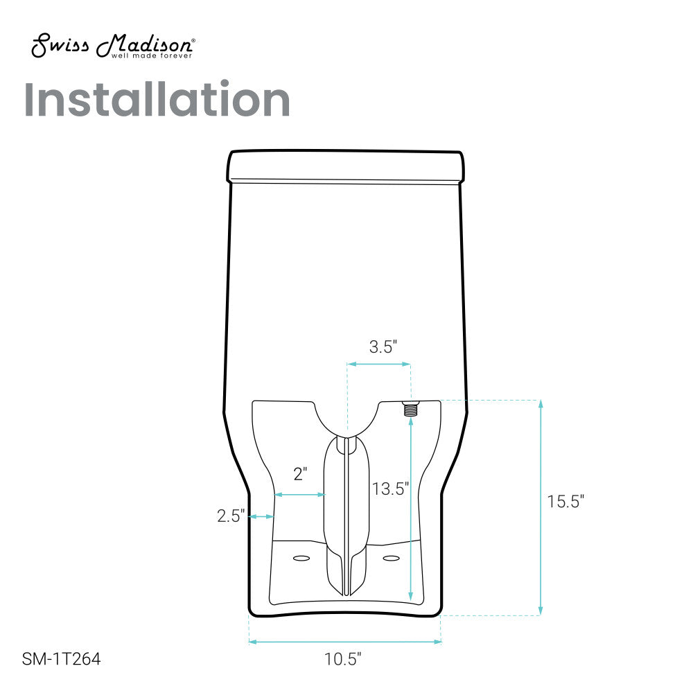 Swiss Madison Carre One-Piece Square Toilet Dual-Flush 1.1/1.6 gpf, Touchless