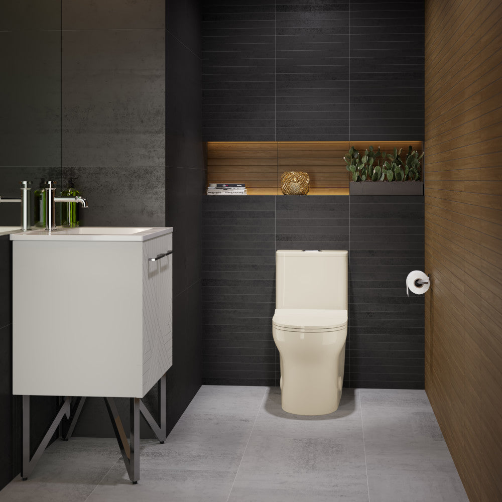 Swiss Madison Burdon One Piece Elongated Toilet Dual Flush 1.1/1.6 gpf in Bisque