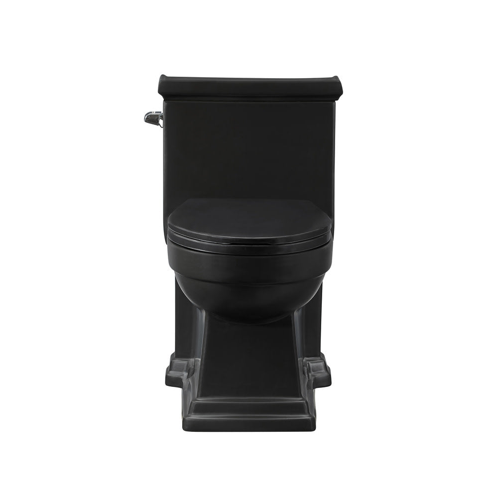 Swiss Madison Voltaire One-Piece Elongated Toilet Left Side Flush Handle 1.28 gpf in Matte Black