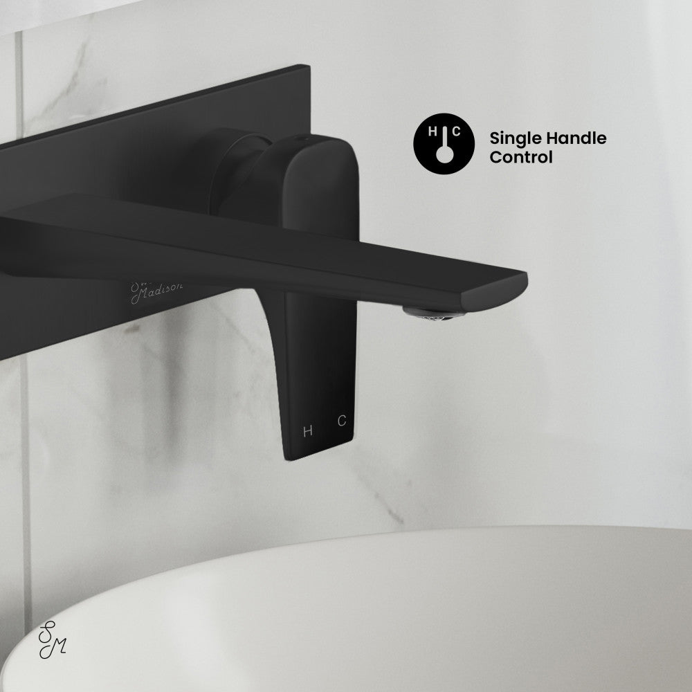 Swiss Madison Monaco Single-Handle, Wall-Mount, Bathroom Faucet in Matte Black
